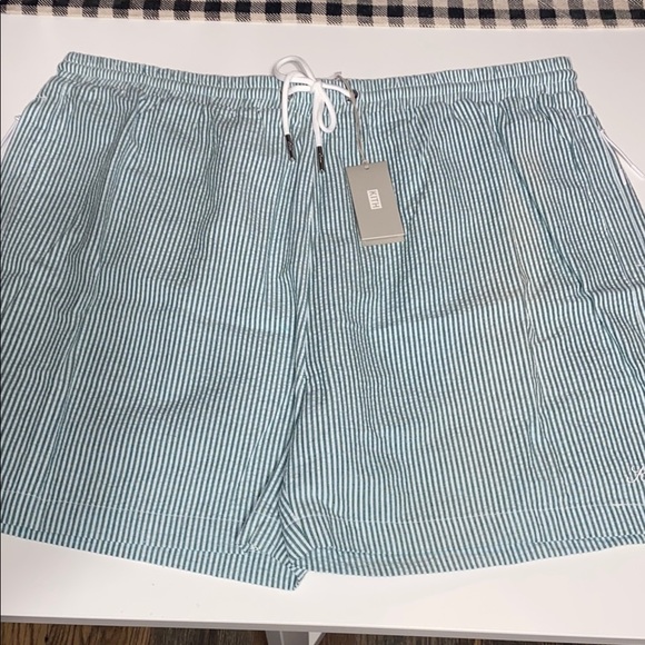Kith Blue and White Striped Athletic Shorts